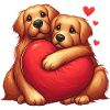 Labrador Retrievers s’étreignant