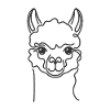 Line Art Dad Mama - Alpaca