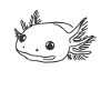 Line Art Dad Mom - Axolotl