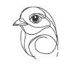Line Art Dad Mom - Bird