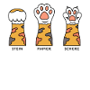 Stone Paper Scissors Cat Paw Hand Game