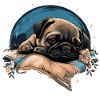 Sleeping pug puppy