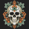 Skull with roses