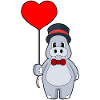 Nilpferd Bräutigam Luftballon Hochzeit