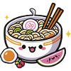 Süßes Kawaii-Ramen-Essen
