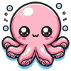 Cute Kawaii Pink Octopus