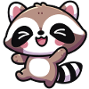 Cute Kawaii Happy Raccoon