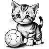 Kätzchen mit Ball