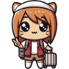 Kawaii Cute Little Girl Traveler