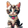 Katze mit Herzkette