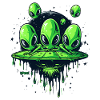 Funny Flying Disc: Green Little Alien Invasion