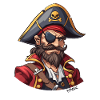 Attractive Middle Age Cartoon Pirate