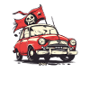 Parody Communist Pirate Retro Car