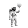 Modern astronaut with balloon