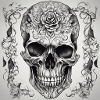 Skull with rose