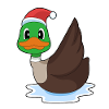 Canard Noël père Noël chapeau