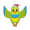 Chapeau de père Noël perroquet