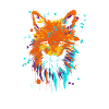 Fox Oil Paint Screen Print