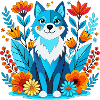 Husky dog in a garden