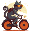 Chat sur un vélo