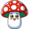 Funny cheerful toadstool