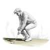 Golfer with club