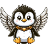 Cute Penguin Angel Comic Design
