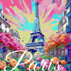 Paris,poster, spring,flowers, Eiffel Tower