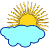 Sun behind cloud