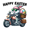 Happy Easter Bunny Motorcycle Cool Biker Easter Bunny