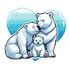 Polar bear family in heart :)