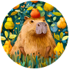 Capybara mit Birnen