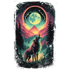 Acquerelli, Lupo, Luna, Fantasia, Colorato, Natura