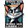 Katzenmotiv mit witzigem Spruch