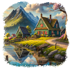 Beautiful village in the mountains