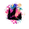 Wolf under the stars
