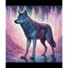 Wolf im Polarlicht