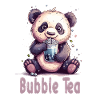 Niedlicher Panda mit Tee