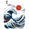 Japanese Ukiyo-E Art Sailboat Captain
