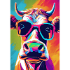 Bunte Kuh mit Brille