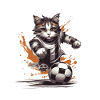 Cat Soccer Sports Team