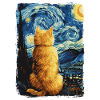 Katze Starry Night