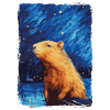 Capybara Starry Night