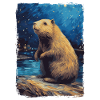 Capybara Nuit étoilée