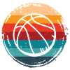 Basketball Retro Grunge Circle