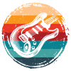 Guitar Retro Grunge Circle