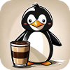 Cute penguin with coffee I