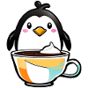 Niedlicher Pinguin mit Kaffee IV