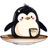 Cute Penguin with Coffee III