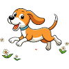 Joyful Beagle Running in Field